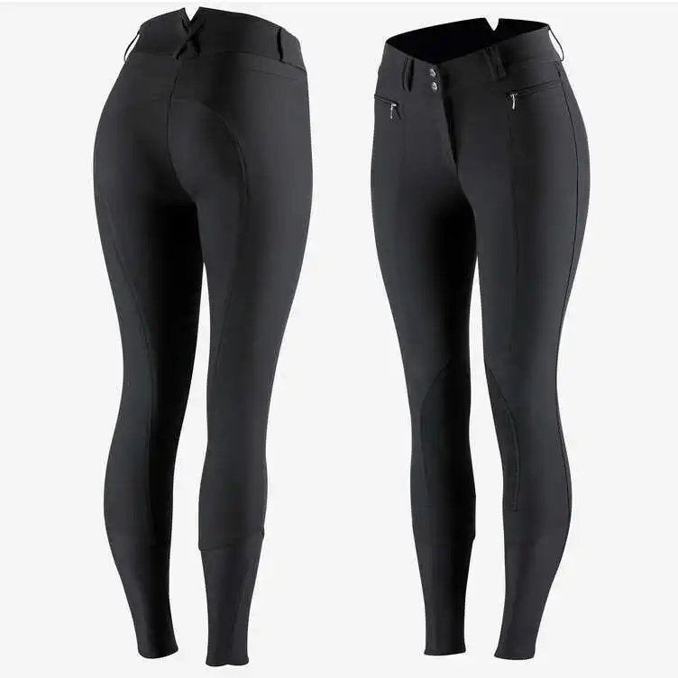 Premium Softshell Horse Riding Breeches With Contrast Piping & Full