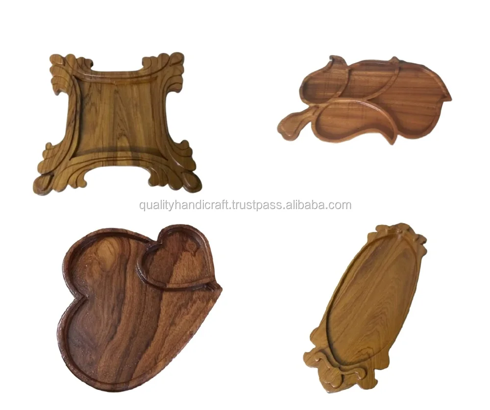 Wholesale Mango Wood Serving Tray With Metal Handle Hotels & Restaurant