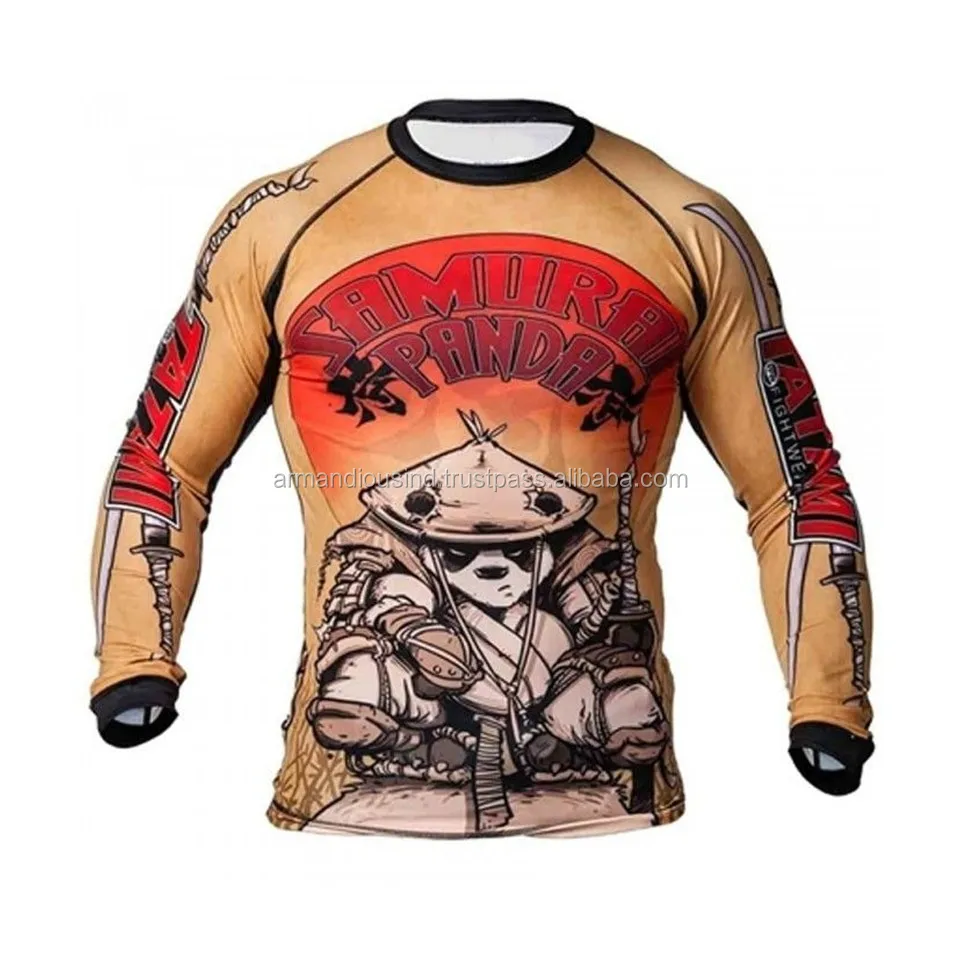 Custom Made Printing Rash Guard Boxing Bjj Mma Rash Guard Running Rash