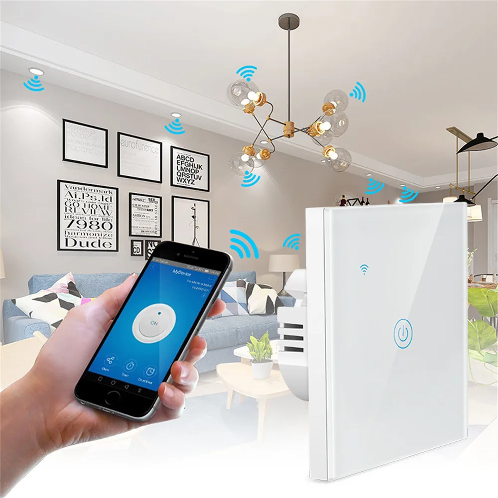 MICRO DENG 1GANG Zigbee Europe Kingdom Standard White Glass Touch Switch/Smart Wireless Touch Switch - ANKUX.COM