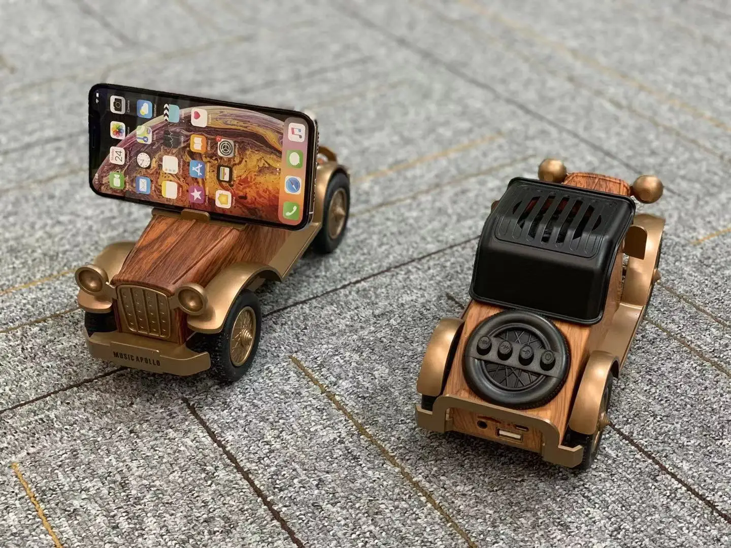 A9 Wood Car Audio Outdoor Portable Bluetooth Speaker Hands-Free Fm Usb Mini Subwoofer Music Player wood speaker - ANKUX.COM