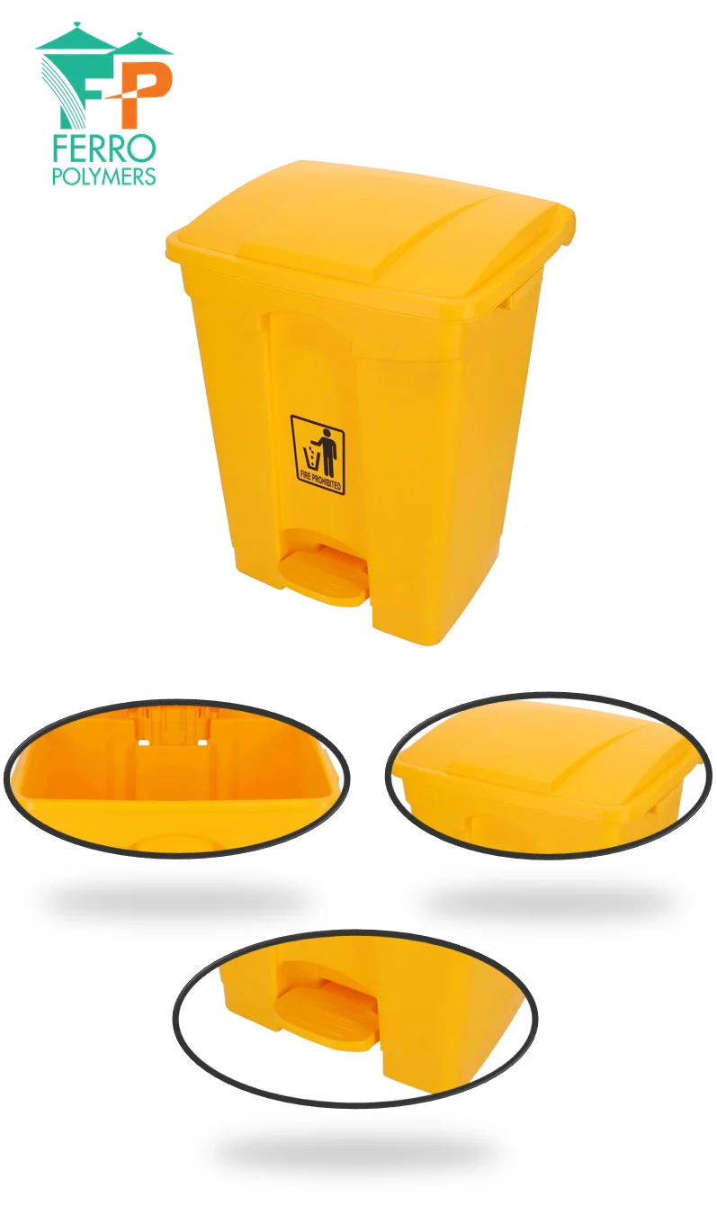 Plastic Dustbin Foot Pedal Plastic Trash Can Recycle Waste Bins Plastic