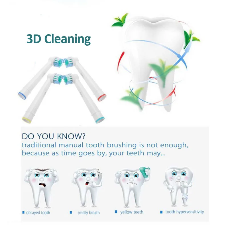 In Stock Oral Care Sonic Toothbrush Heads Brau N Electric Changeable