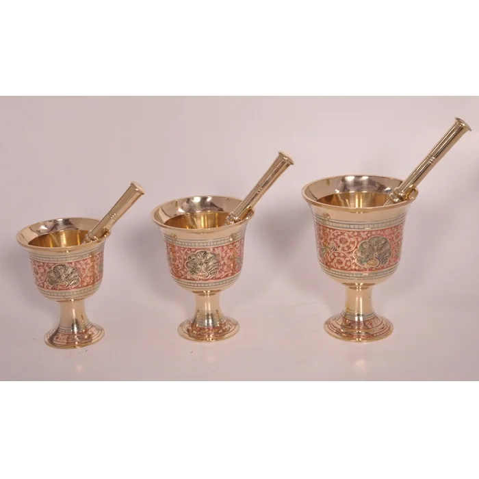 Antique Brass Mortar And Pestle For Grinding Herbs Spices Making