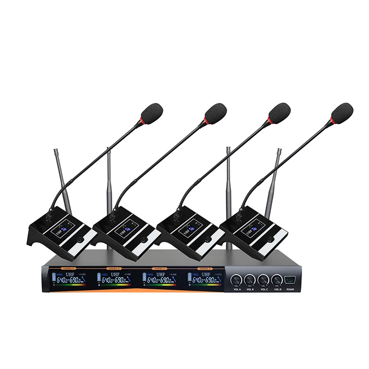 4 Channel Digital Wireless Hidden Microphone With Metal Handheld In