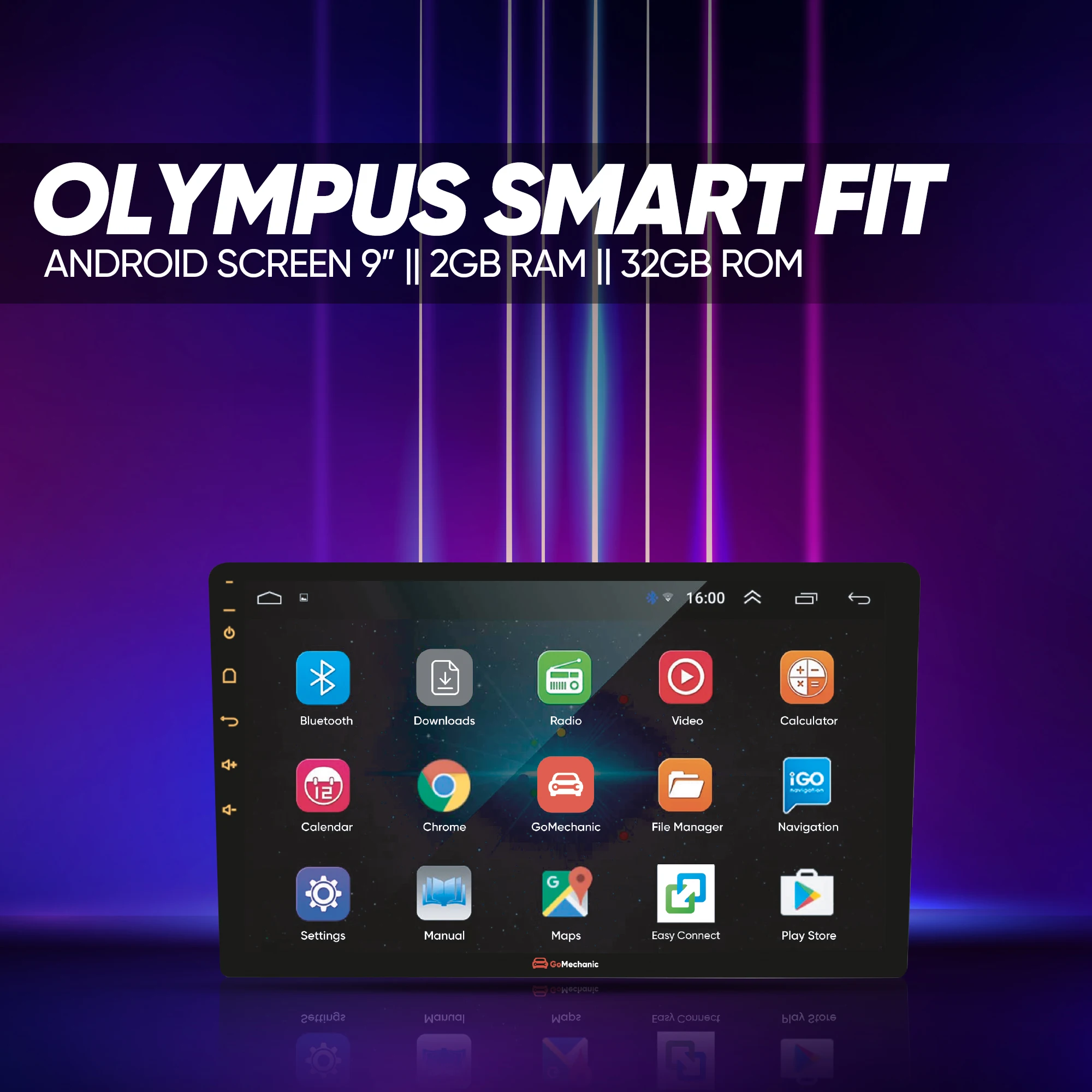 Gomechanic 9 Inch T3l 2/32 Car Android Screen With Gps Wifi For Mercedes Bmw Corolla & All Cars