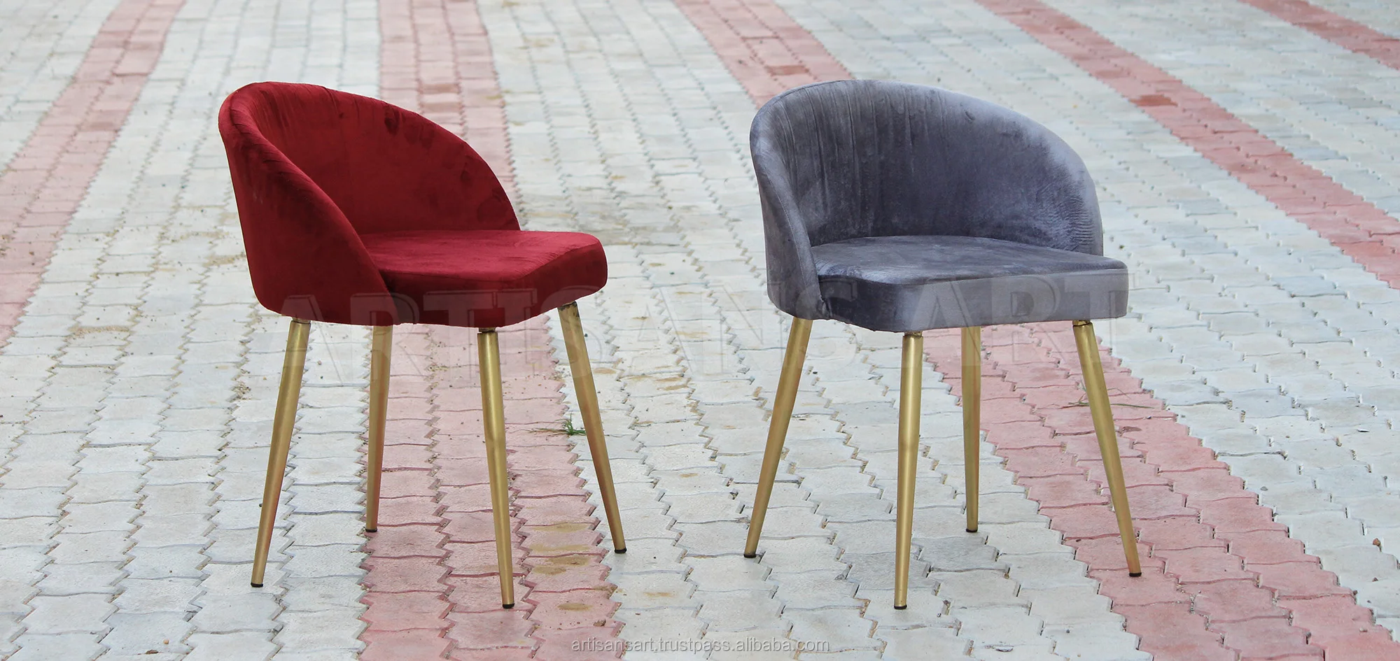 Scandinavian Upholstered Velvet Dining Chair Comfortable Seating Velvet