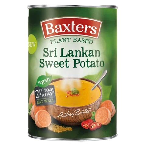 
Hearty Sri Lankan Sweet Potato and Pea Brocolli & Basil Pesto With Creamy Veggie Flavor In Can Packaging 