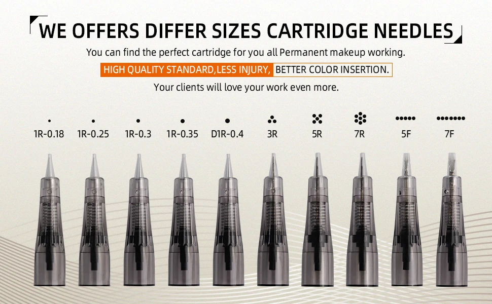 Pmu Micro Cartridge Needle Permanent Makeup Tattoo Cartridge 9u For