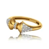 Prong Setting 18K Yellow Gold Ring With 0.19 Carat Real Round Excellent Diamond