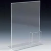 Acrylic stand up sign holder for tabletops Lucite menu/brochure/paper holder