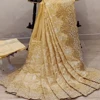 New Embroidery With Stone And Khatli Work Sari Beige Sana Silk Saree