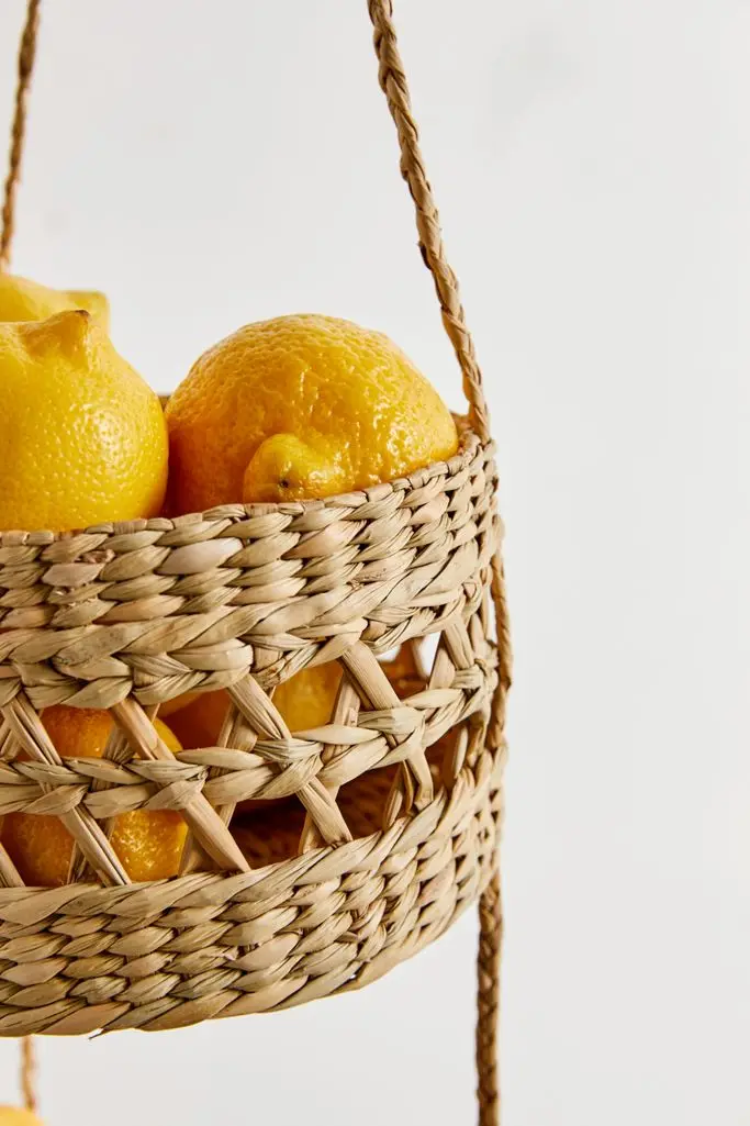 Jute Basket With Macrame Basket For The Kitchen Buy Storage Basket