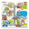 Quokka Wooden Maze Puzzle "Vehicles on the Road" for Toddlers, Preschool Learning Games, Matching Activities