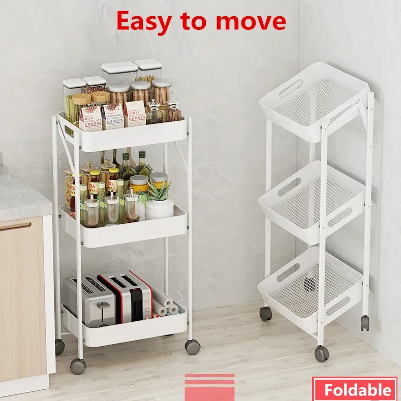 3 Tier Folding Trolley Cart With Wheels Buy Pack N Roll Folding Trolley Cart,Kitchen Serving