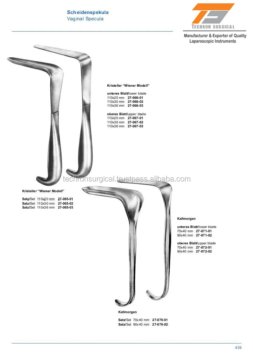 Best Quality Stainless Steel Kristeller Vaginal Speculum Double Ended ...