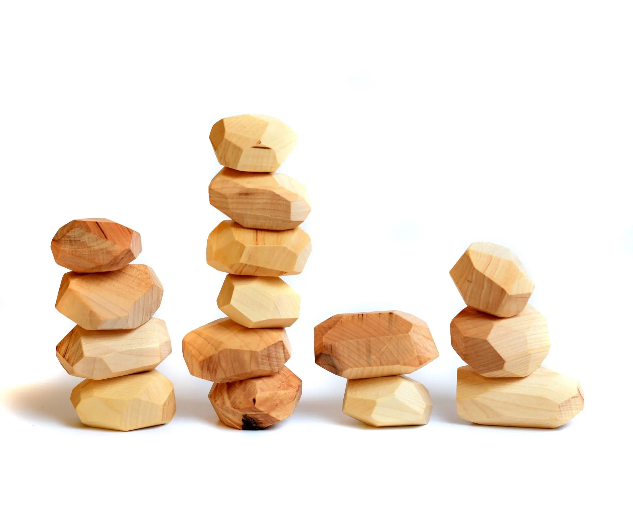 Contrast Color Wooden Stone Tumi Ishi Blocks Wood Balancing Building ...