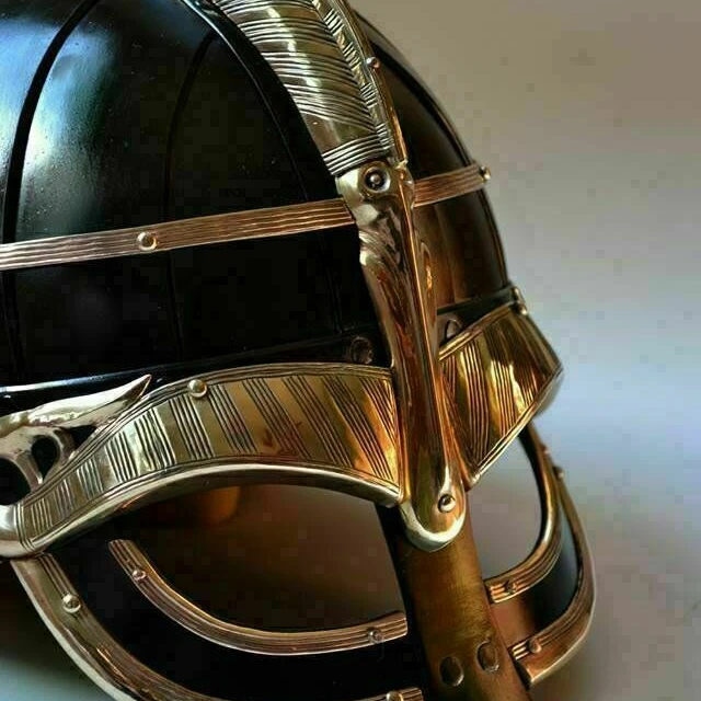 Viking Helmet 16 Gauge Steel Brass Medieval Vendel Viking Helmet 