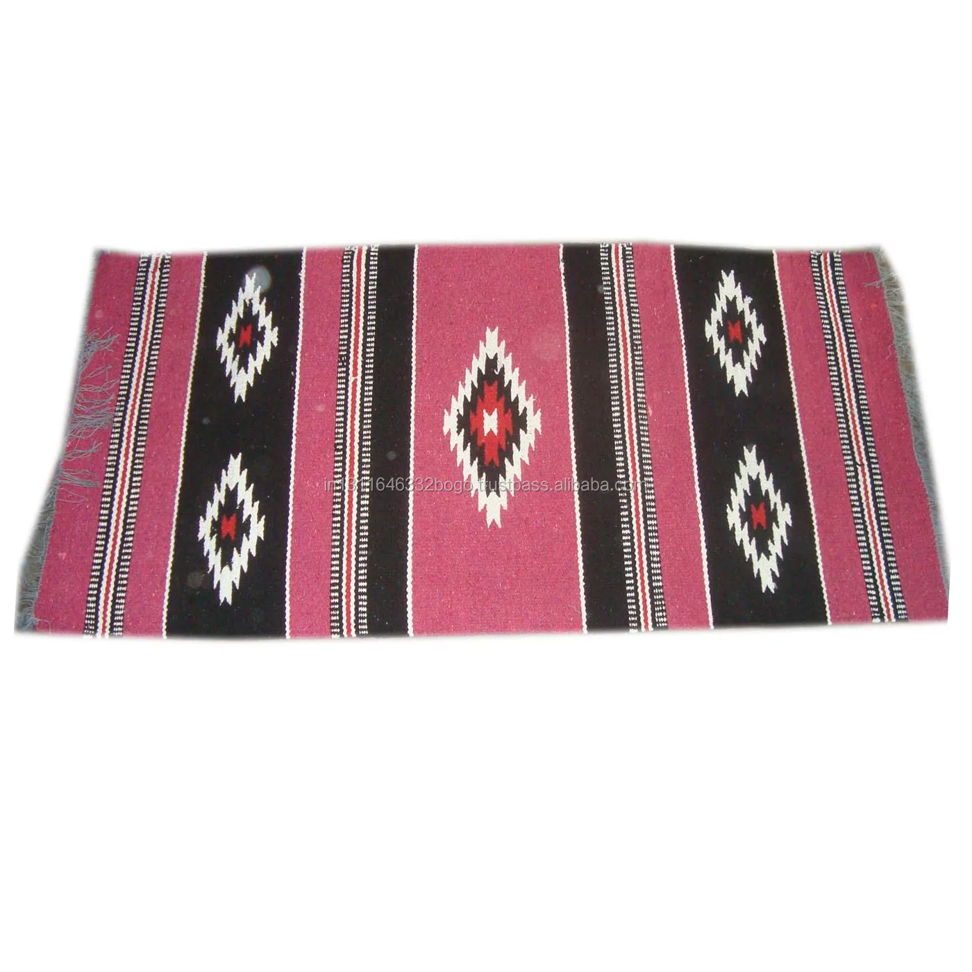 Mexican Design Navajo Saddle Blanket With Finest Quality Acrylic Yarn