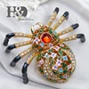 H&D Diamond Spider Jewel Studded Snap Closure Jewelry Trinket Box Figurine Gift for Lady