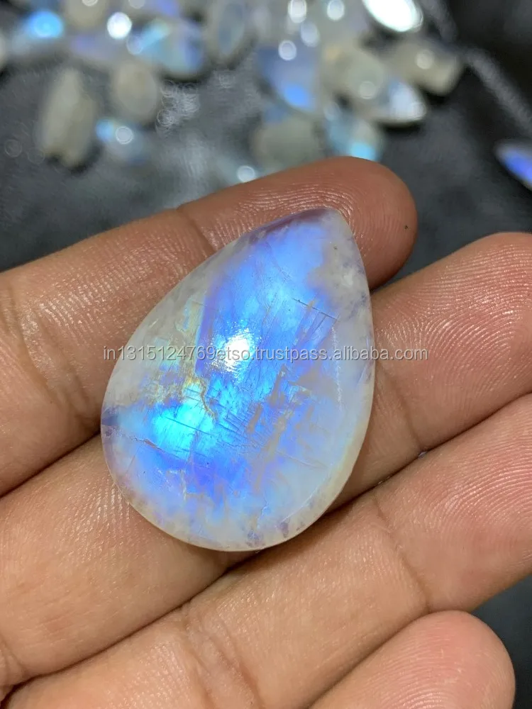 100%rainbow moonstone blue fire small rough loose gemstone 
