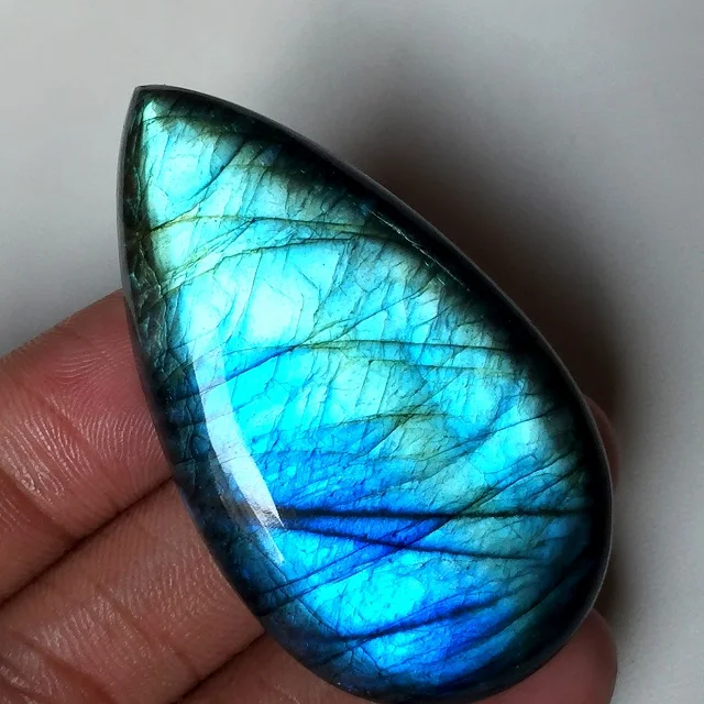 Details about    100% Natural Blue Labradorite Pear Cabochon Top Quality Loose Gemstone MD-09 