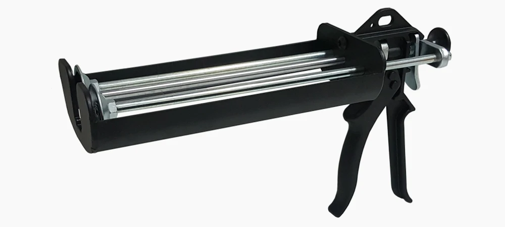 Double cartridge adhesive dispensing gun for 650ml epoxy