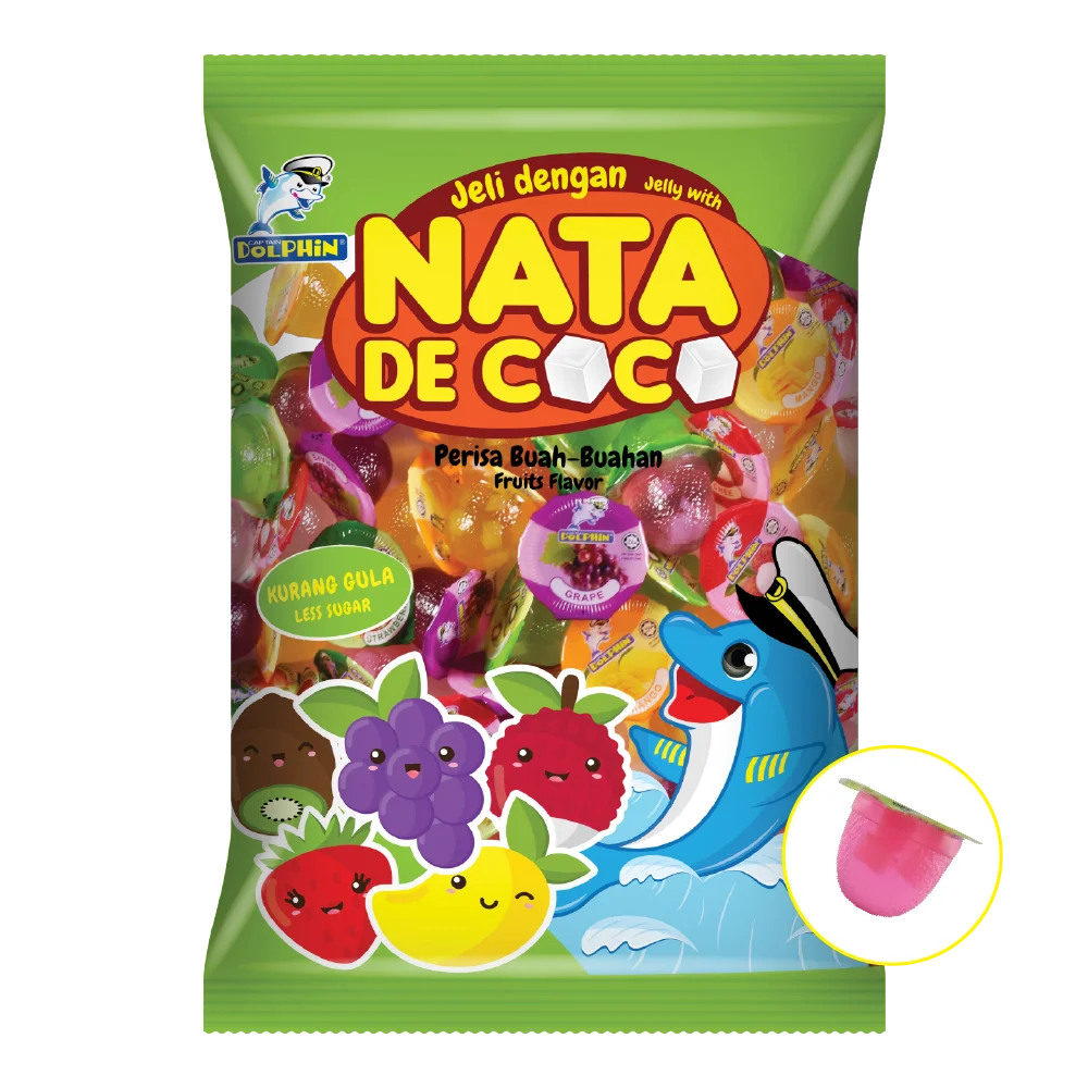 
Mixed Flavor Jelly with Nata De Coco 13g [Captain Dolphin] 