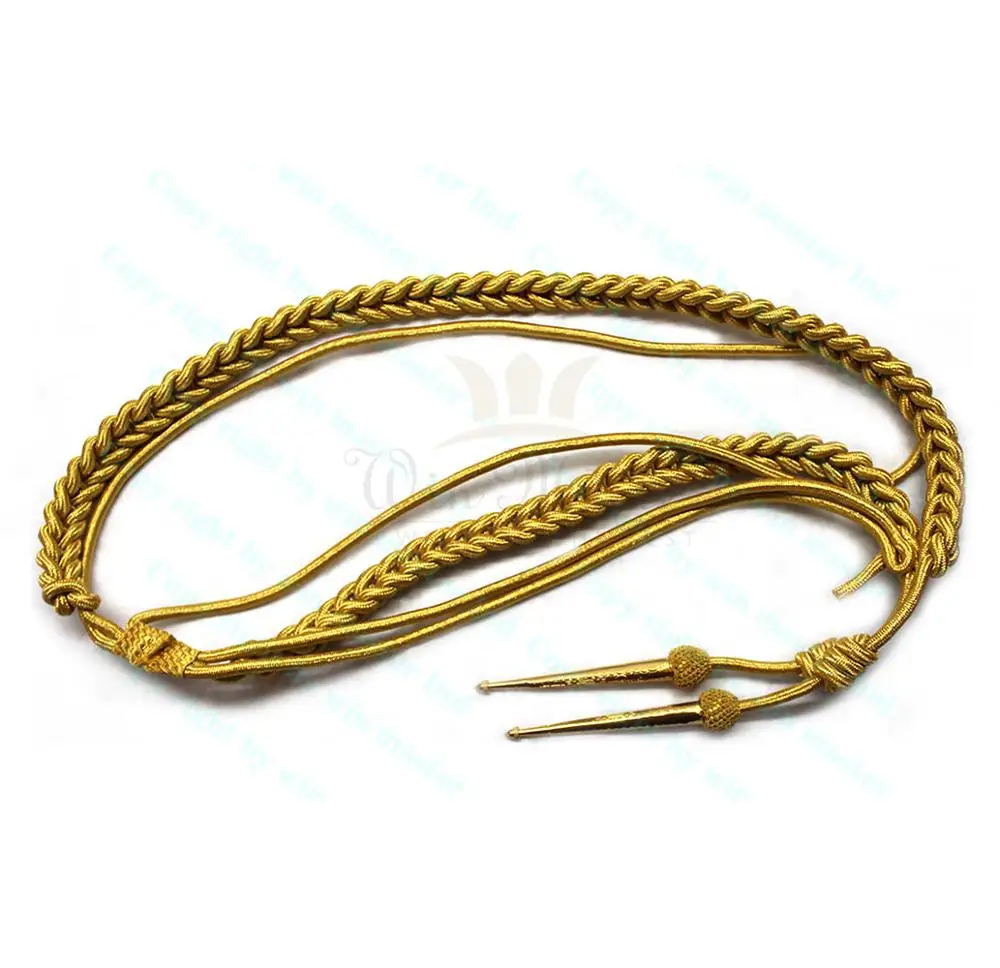 Air Force Aiguillette made using Gold MYLAR for Army Navy or Ceremonial Use