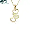 14K Yellow gold Heart Shaped Lean Diamond Pendant /men diamond pendant/ for unisex diamond pendant