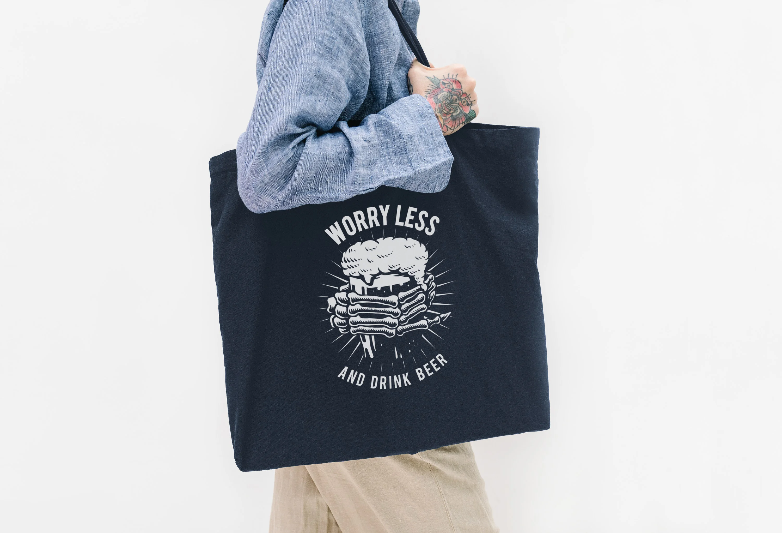 navy blue canvas bag