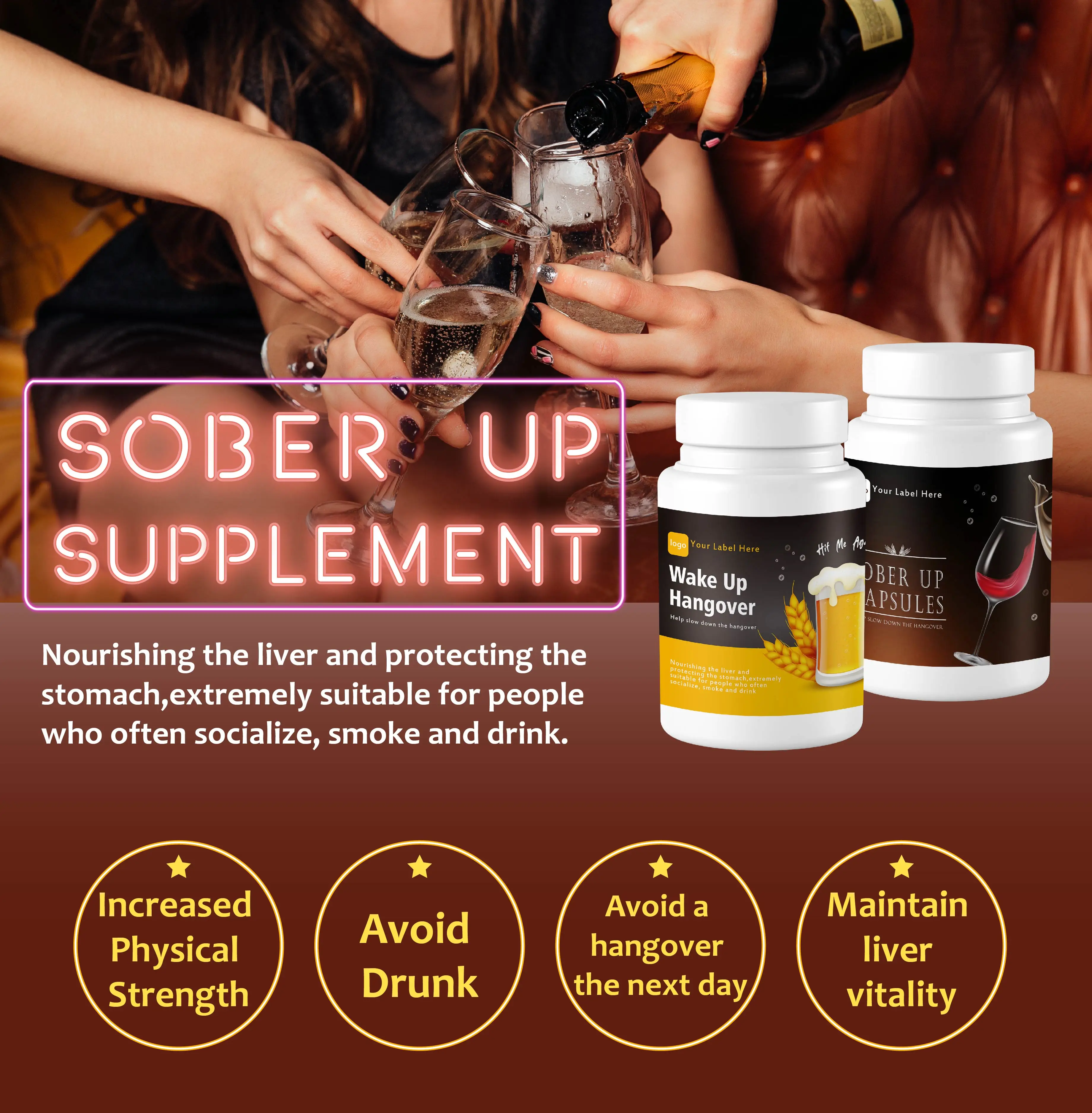 Popular Hangover Turmeric Vitamin Antidrunk Sober Capsule Tablets