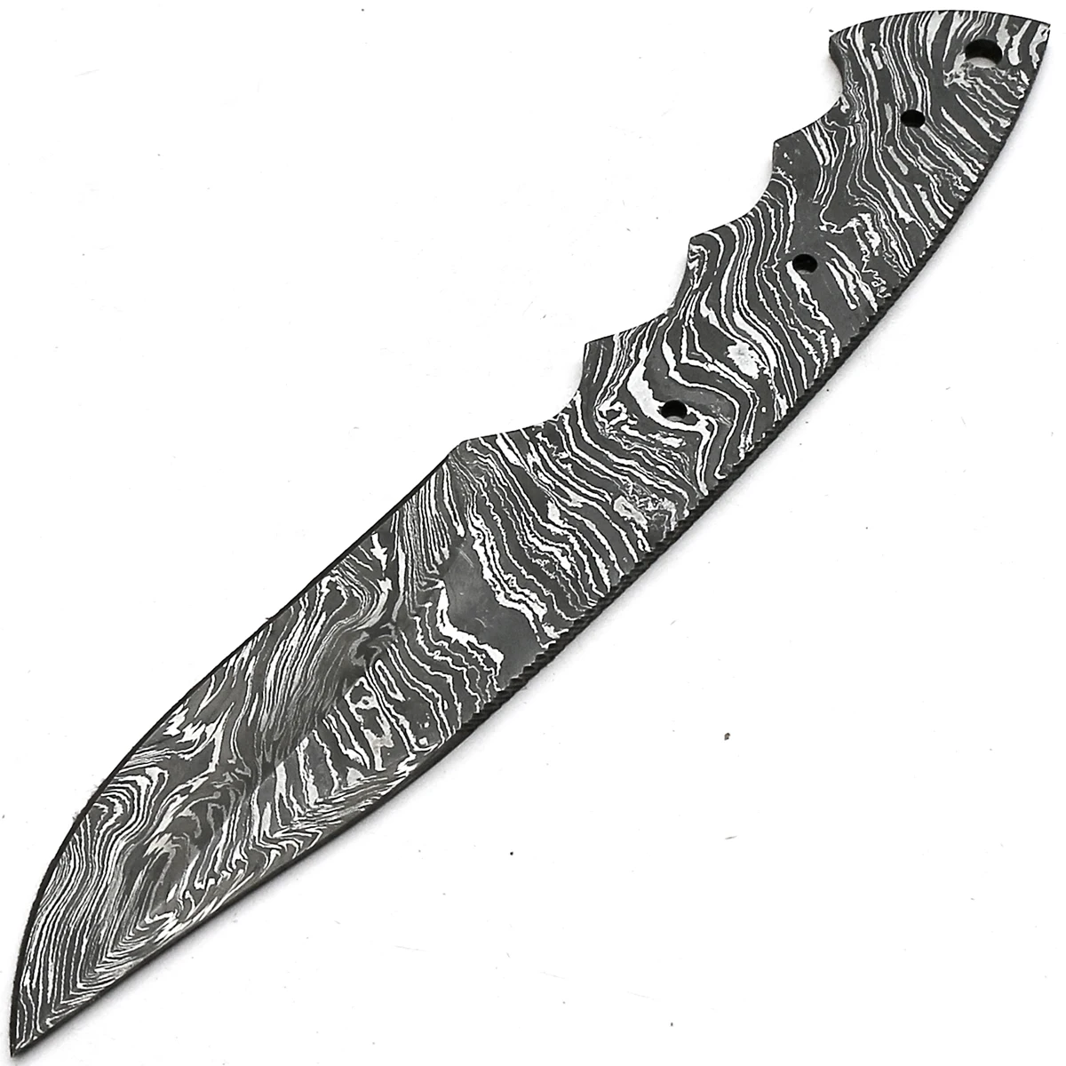 
9.5 inches Custom Hand Made Damascus Blank Blade With Fire Storm Pattern 