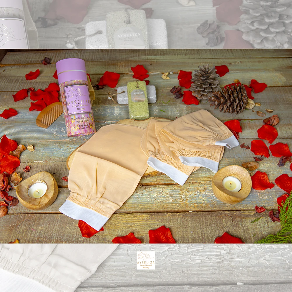 Bath Supplies Kese Silk Exfoliating Glove Turkish Custom Logo Eco