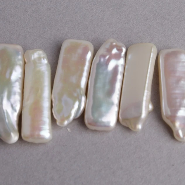
Special Abiding Top Quality White Rectangular Shape 100% Natural Freshwater Half Dilled Keshi Pearl Loose Beads 