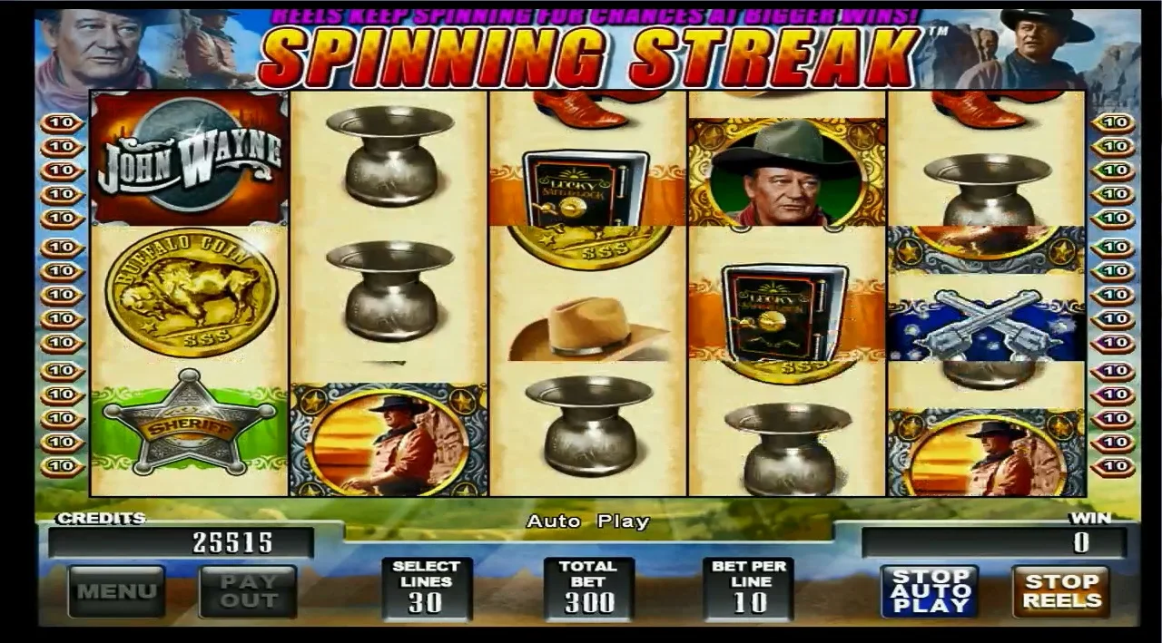 john wayne spinning streak slot machine