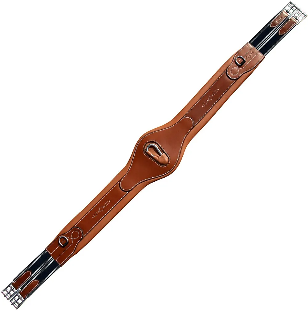 Handcrafted Anatomic Snap Girth For Horses – Padded Leather, Flexible Fit, Stainless Steel Buckles