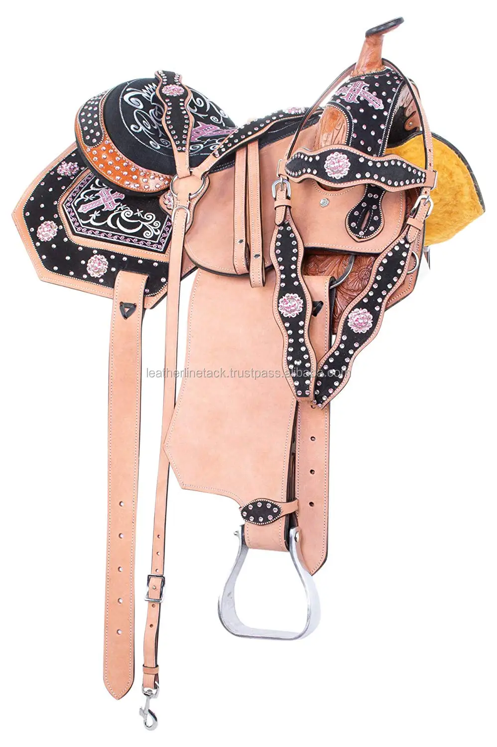 Details about   Synthetic Western Adult Barrel Racing Horse Saddle Tack Set Size 12 to 18 Seat 