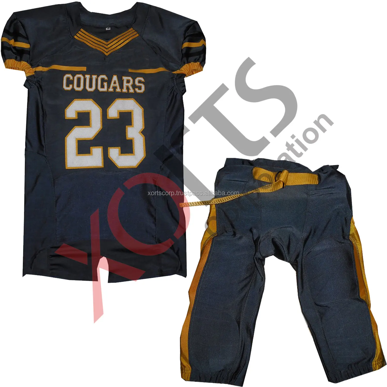 Sublimated Purple Black American Football Uniforms Football Equipment