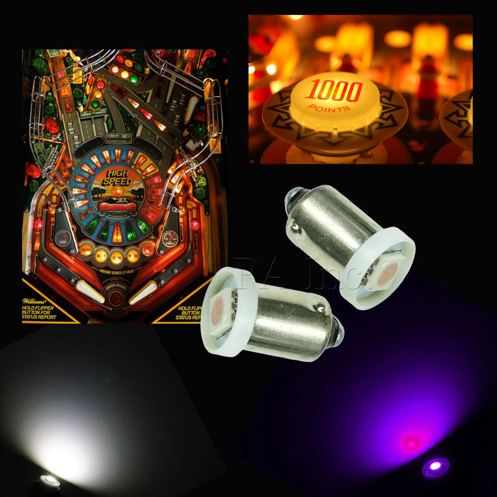Pa Pinball Led Light Bulb 1smd 5050 Ba9s 44 47 Bax9s 6.3v Ac/dc Small