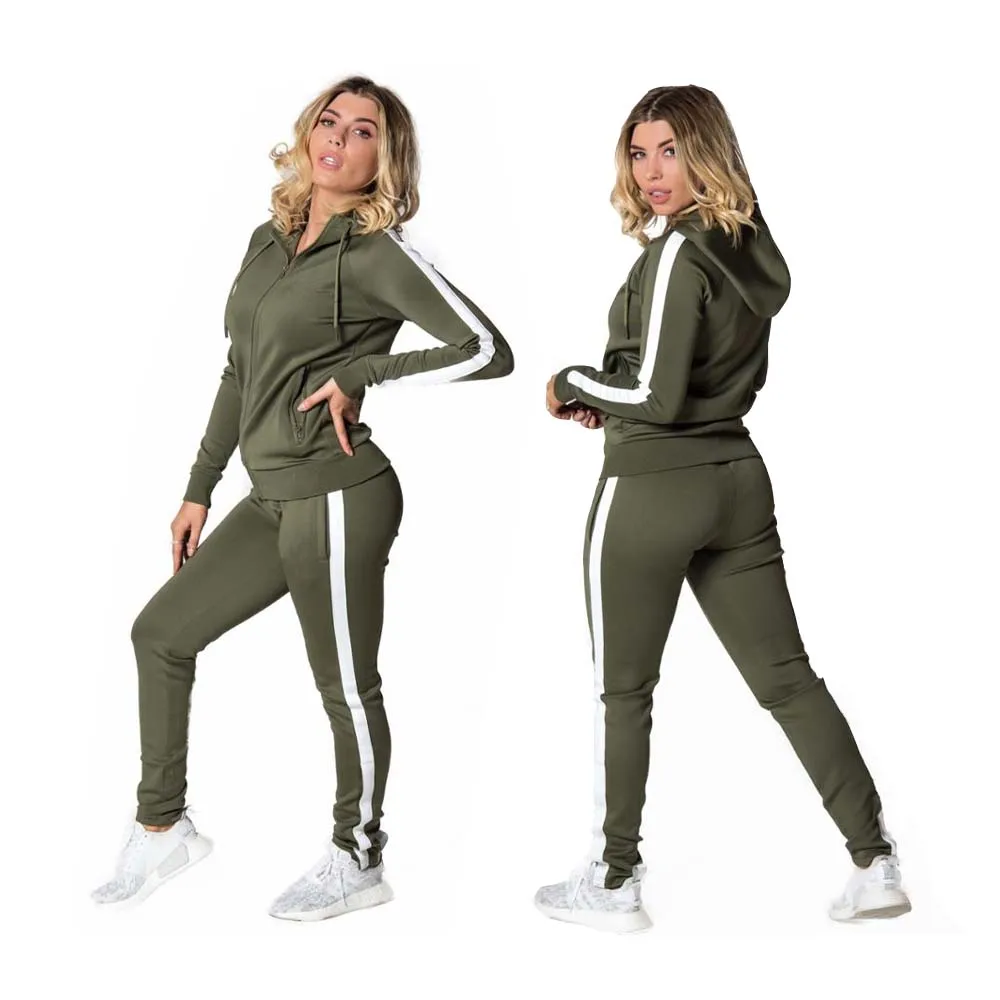 Ladies Tracksuit Hoodies Sweatshirt Pants Sets Sport Wear Casual Suit ...