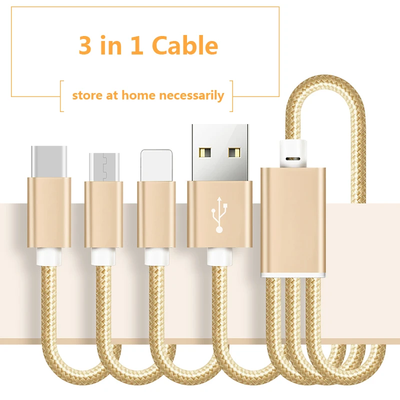 New arrival OEM micro usb data charging cable mobile phone magnetic 3 in 1 data charging cable - ANKUX.COM