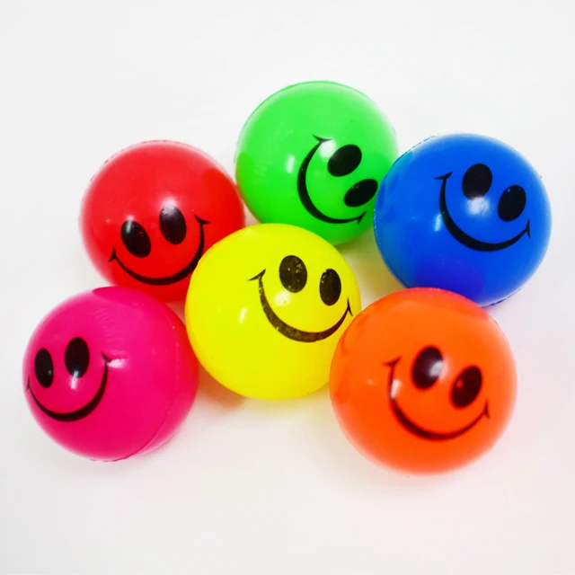 colorful jump bouncy ball with smiling face