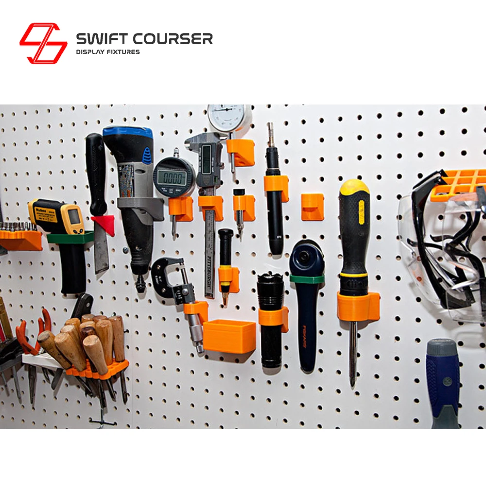 Custom retail store metal pegboard peg hook counter stand display rack