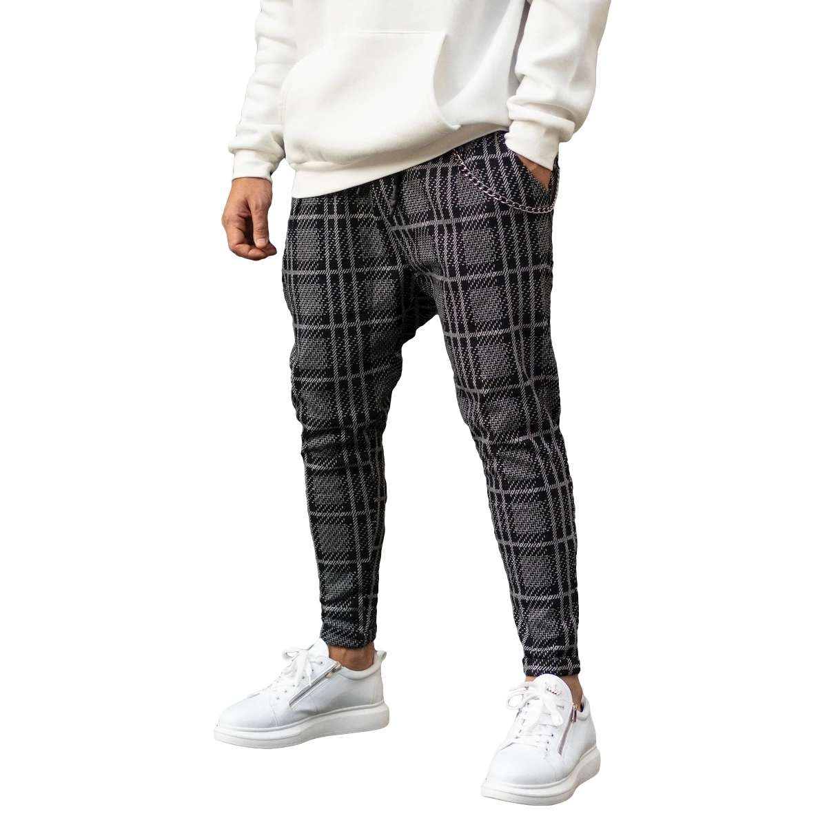 Pantalones De Chándal A Cuadros Para Hombre,Pantalones Con Cadena Y Detalle  De Humo,Buen Estilo,Al Mejor Precio,Venta Al Por Mayor,Tendencia 100%,2020  - Buy Pantalones De Los Muchachos De La Hermosa Nueva Comodidad Oversize