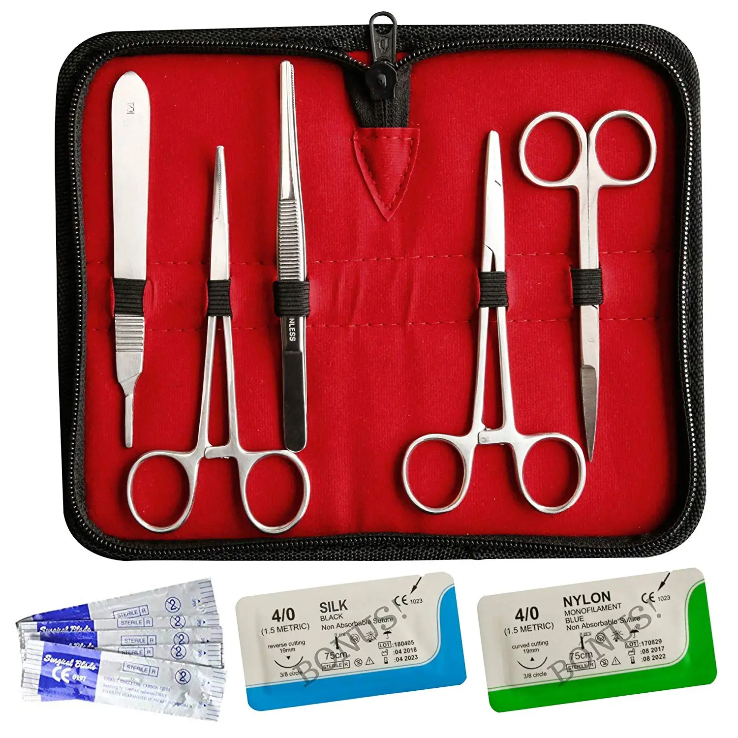 9 Piece Medical Diagnostic Nurse Kit In Black Ideal For Emt Nursing