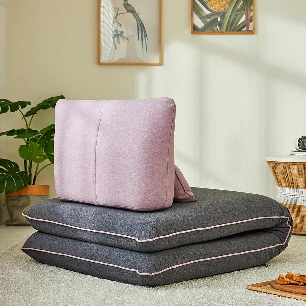 Korean Modern Style Fabric Floor Sofa With Adjustable Backrest Portable