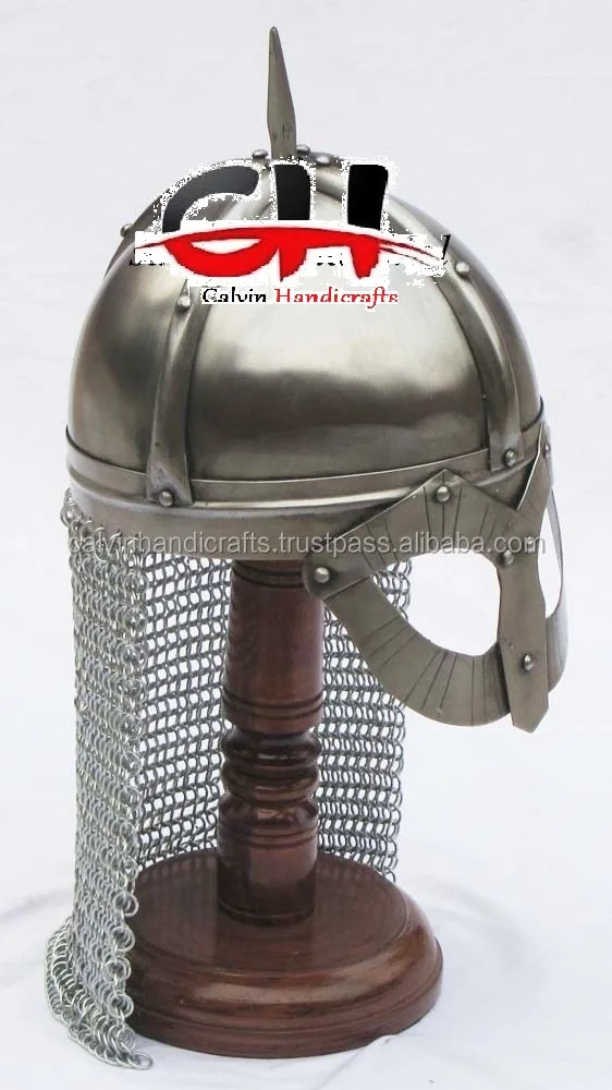 Details about   Viking helmet with chainmail medieval norman knight battle armor costume helmet 