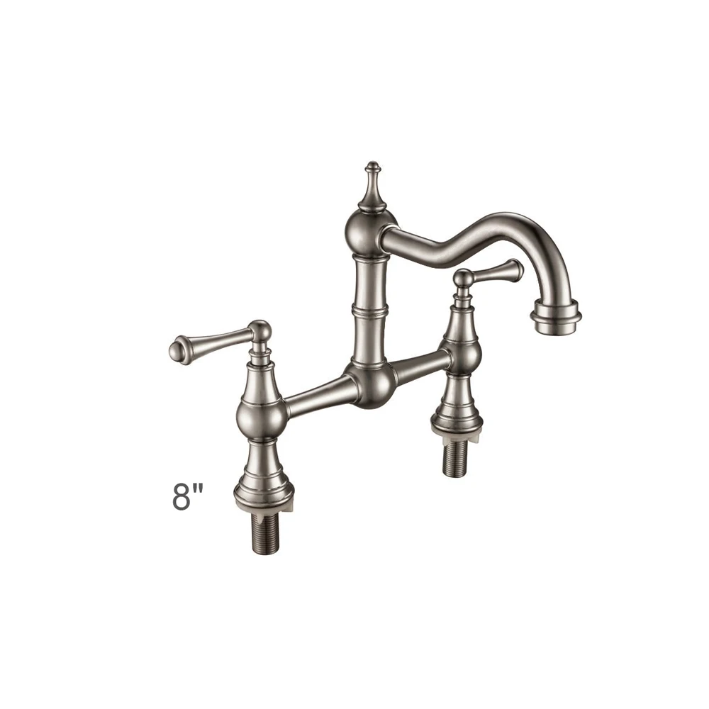 American Style Kitchen Mixer Brass Widespread 4 Hole Sink Faucet With