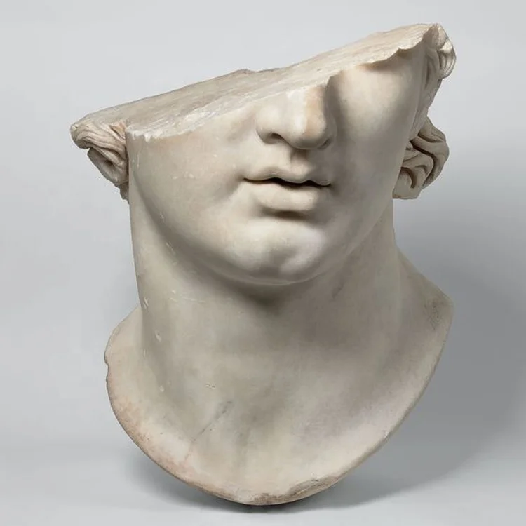 Antique White Marble Greek Bust Statue Broken Face Statue for Sale ...